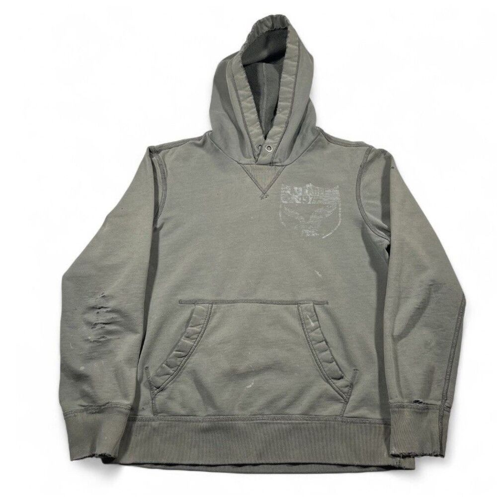 American Eagle Outfitters Distressed Pullover Hoodie Gray Men’s Medium